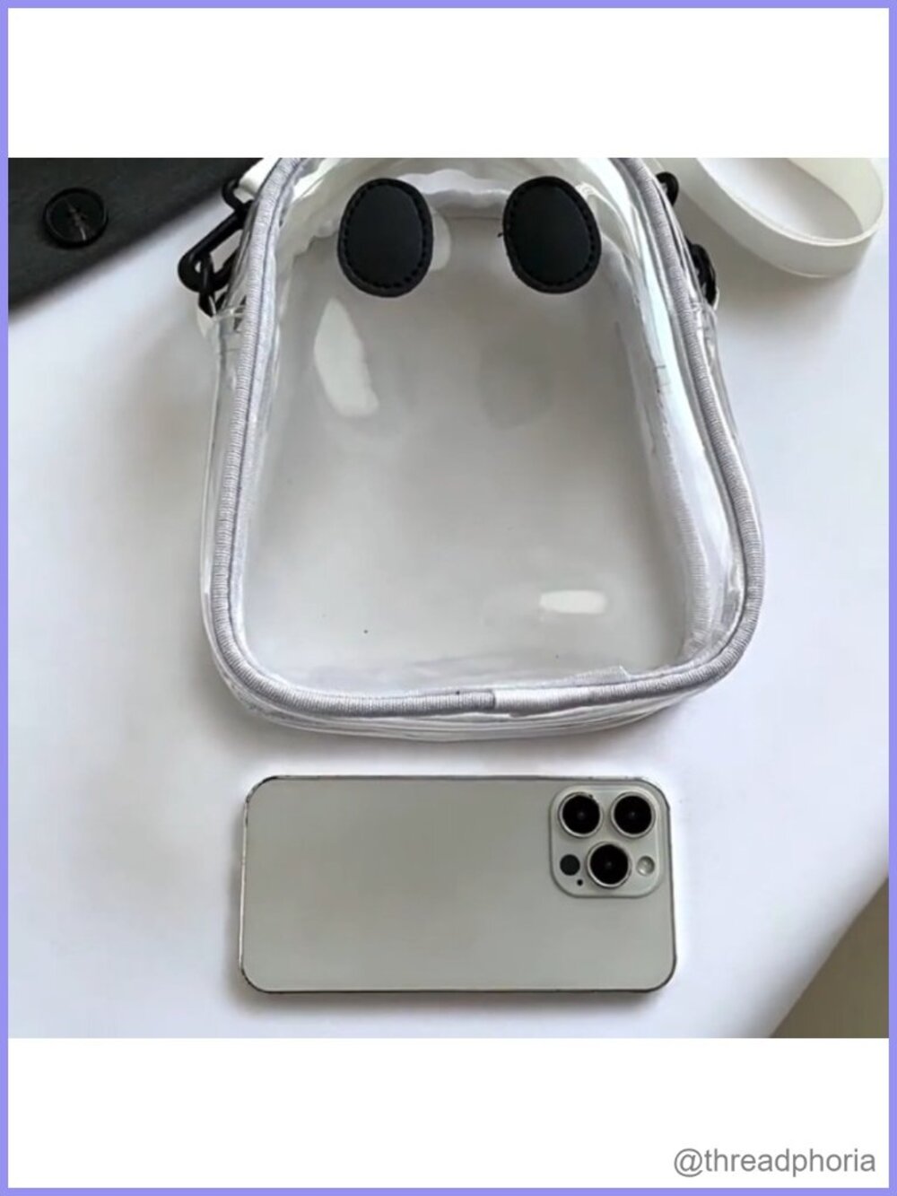 Clear PVC Crossbody Purse Halloween Ghost Novelty Transparent Shoulder Bag - Picture 6 of 6